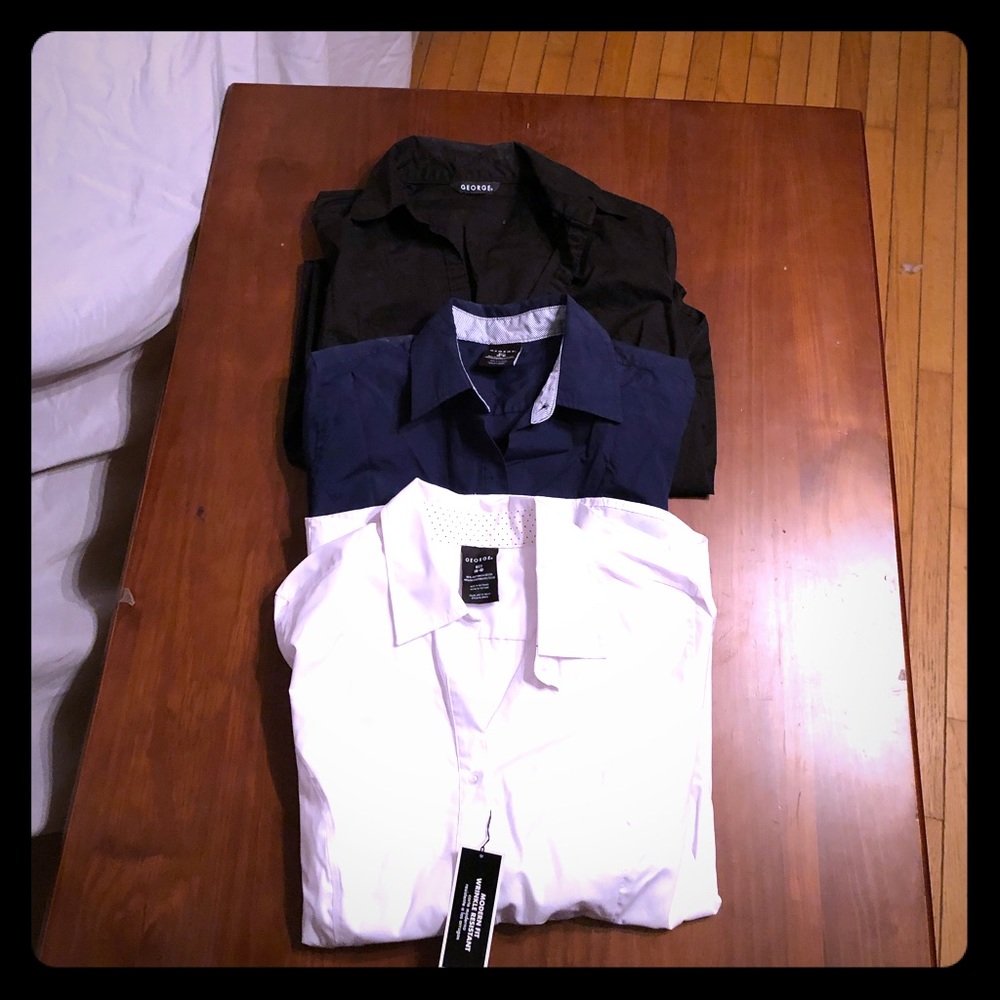 🌟3-$10 Button Shirts SZ 4-6 White, Black, Navy